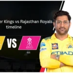 Chennai Super Kings vs Rajasthan Royals timeline
