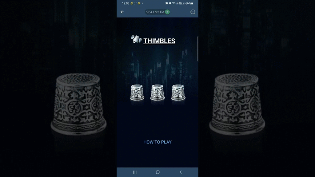 Thimbles Winning Patterns and Probability Analysis